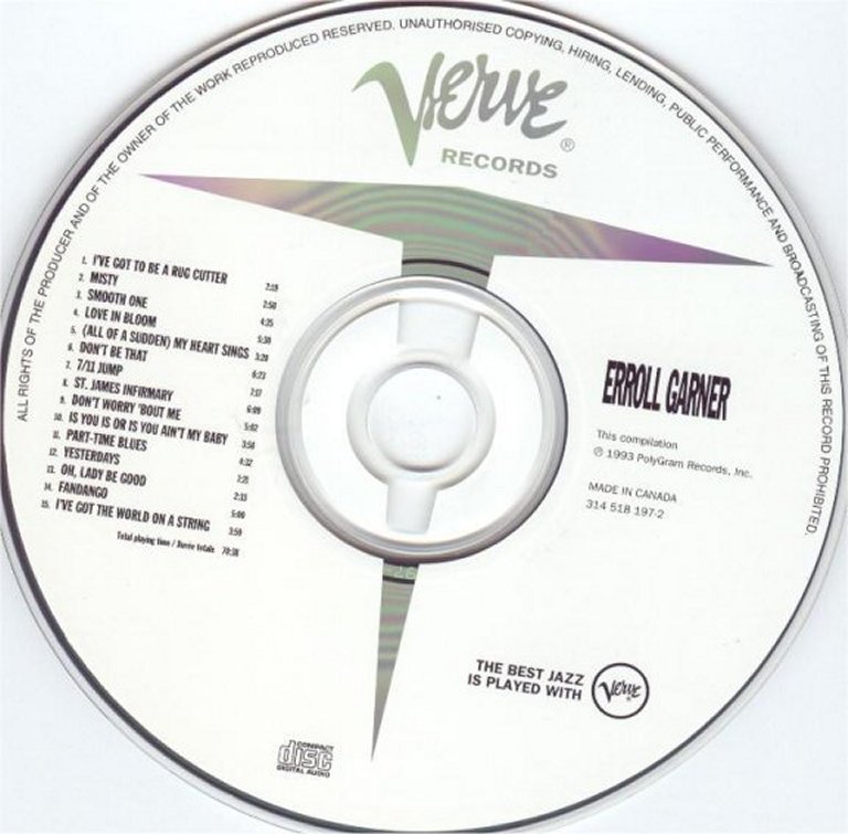 Errol Garner  Verve Jazz Masters 7 (1993) : CD